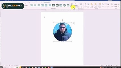 How to Insert Images into Shapes in Microsoft Word | create circle picture in Word ‪@infotechspotpk‬