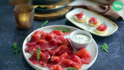 Gravlax express de saumon à la betterave
