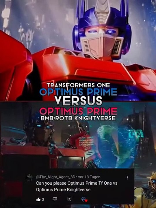 Rotb Vs Optimus Prime Tr One transformers shorts editz Vídeo Dailymotion