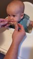 Baby Munches on Piece of Chicken