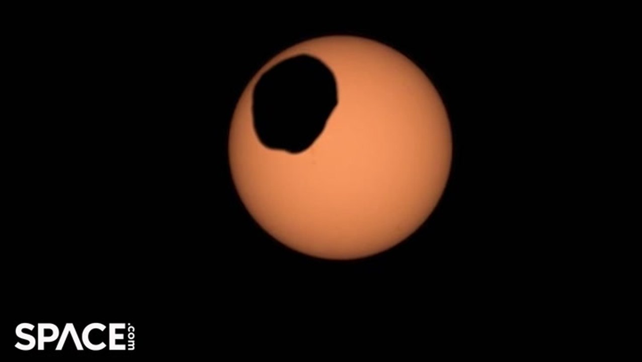 NASA's Perseverance Rover -  Captures A Martian Moon Phobos Transit The Sun