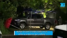 Hallan la camioneta usada en el robo a un banco de La Plata