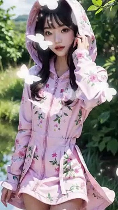 Lady in Pink Captures Hearts in a Blooming