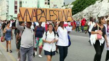 Cubanos marchan en La Habana en solidaridad con el pueblo palestino