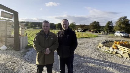 Inside Cannon Hall Farm's pumpkin patch with Farmer Rob and Dave