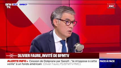 Nouvelle loi immigration: "Quand Marine Le Pen tousse, tout le gouvernement s'enrhume", réagit Olivier Faure (PS)