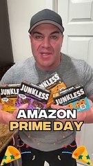  Prime Day Alert!  Our Favorite Junkless Bars Are 35% Off Oct 8-9!  5 BIG BOOM!  Flavors‼️ 34% Less Sugar, 100% Family-Approved!  Stock Up Before This Guy Eats Them All! #PrimeDay #Junkless #DeliciouslyReal