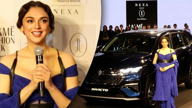 Aditi Rao Hydari Steals the Spotlight on Ramp in a Bold Royal Blue Attire