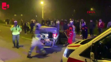 Otomobilin takla attığı kaza kamerada