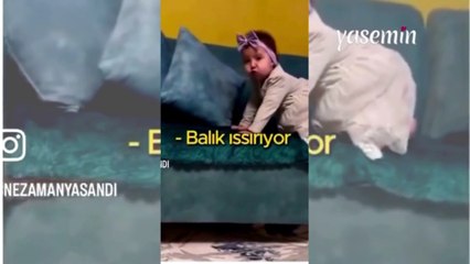 Balığın elini ısırdığını iddia etti! Asya'nın tatlı anları görenlerin içini ısıttı.