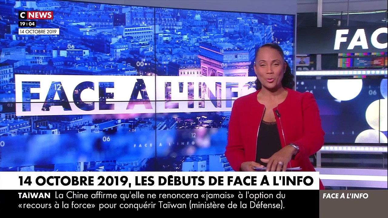 Christine Kelly fête les 5 ans de "Face à l'info" ce 14 octobre 2019 sur CNews.