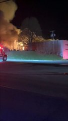 Fire Department attempts to put out a fire at a building supply store!