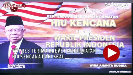 Wapres Ma’ruf Amin Terima Brevet Kehormatan Hiu Kencana dari KSAL