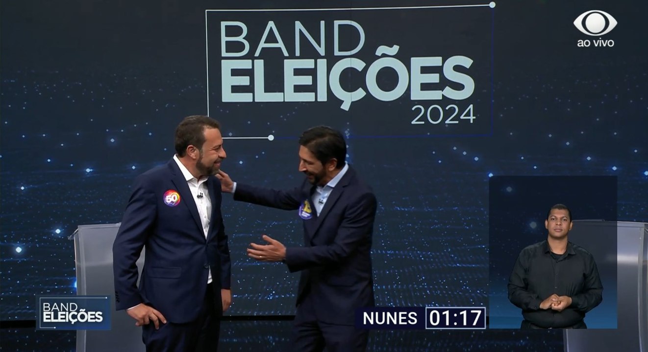 Nunes e Boulos se abraçam após troca de acusaçõ...