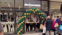 Watch as hungry Big Mac fans flock to the grand reopening of town centre Mcdonald's