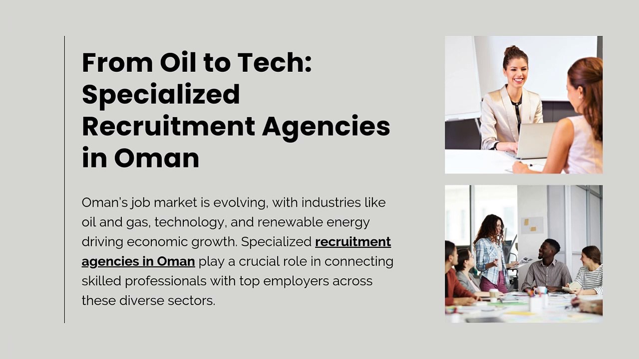 From Oil to Tech Specialized Recruitment Agencies in Oman