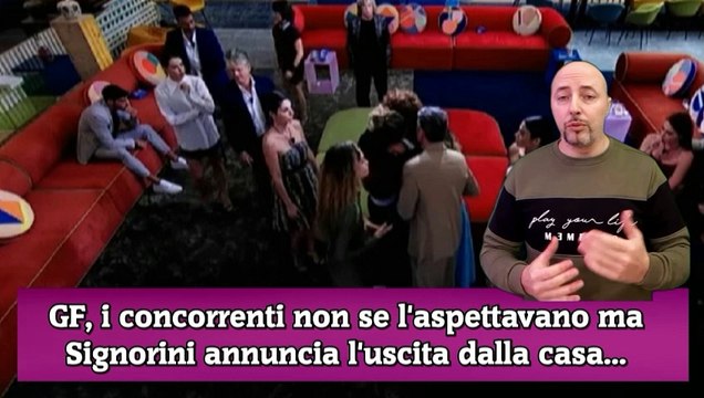 GF, i concorrenti non se l'aspettavano ma Signorini annuncia l'uscita dalla casa...