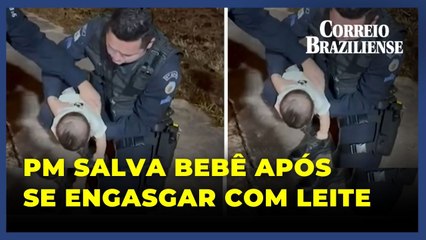Bebê de sete meses socorrido por pm ao se engasgar com leite