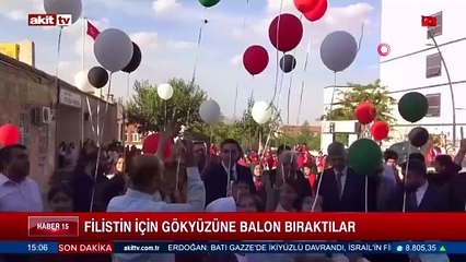 Filistin için gökyüzüne balon bıraktılar