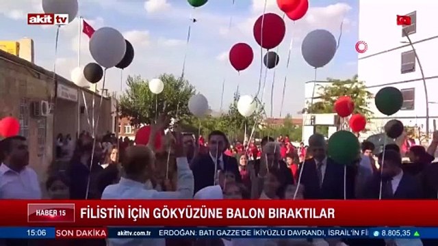 Filistin için gökyüzüne balon bıraktılar