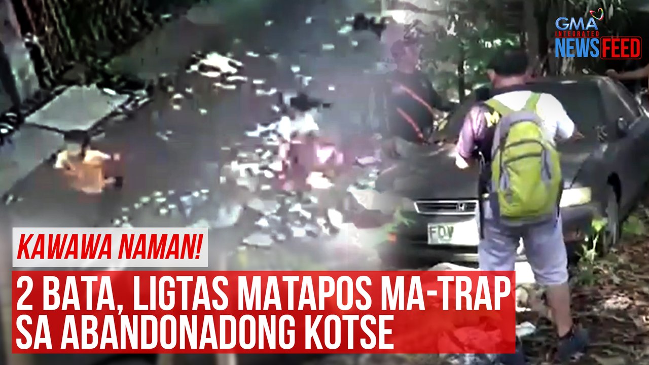 KAWAWA NAMAN! 2 bata, ligtas matapos ma-trap sa abandonadong kotse | GMA Integrated Newsfeed