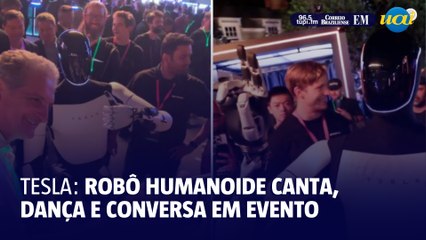 Robô humanoide da Tesla canta, dança e conversa com pessoas em evento