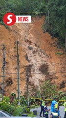 Large sheet to cover Taman Melawati landslide site to prevent further erosion