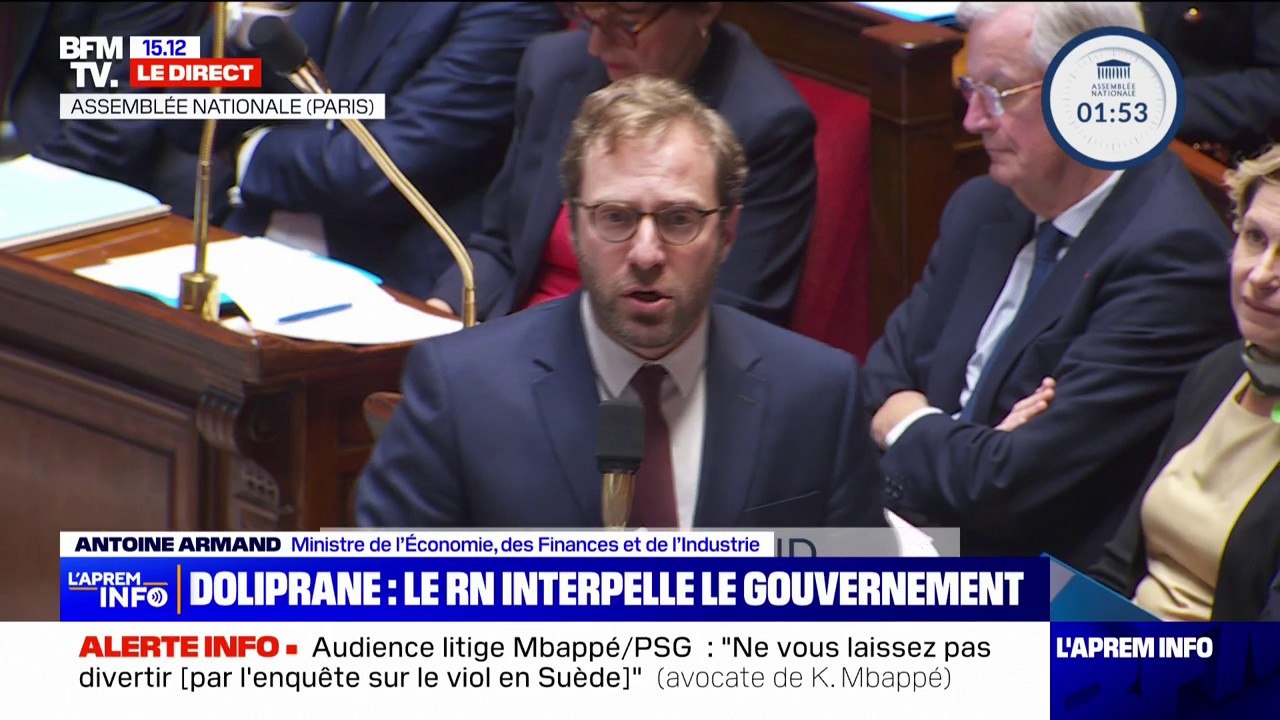 Vente de Doliprane: "Nous mènerons la procédure de contrôle des investissements étrangers en France", affirme Antoine Armand (ministre de l'Économie)
