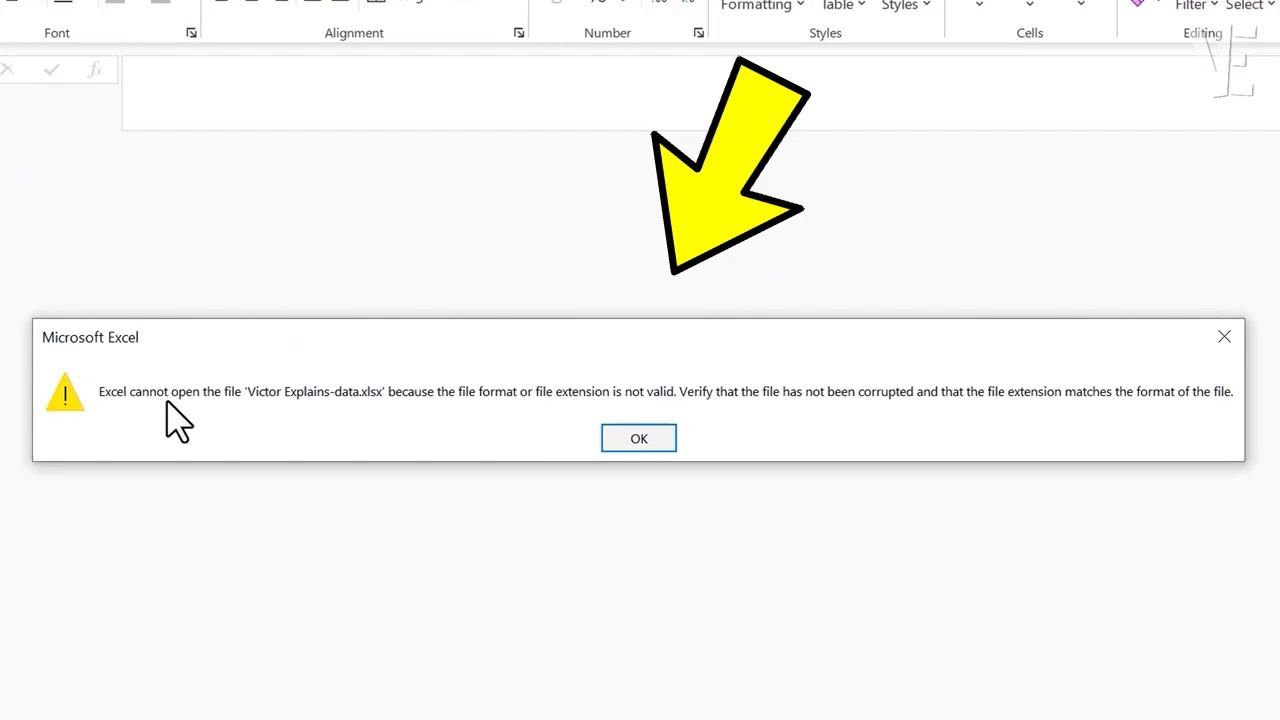 Solved - Excel cannot open the file because the file format or file extension is not valid, Verify that the file has not been corrupted