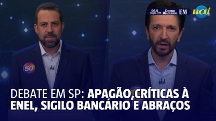 Boulos e Nunes trocam farpas, falam do apagão e se abraçam durante o debate