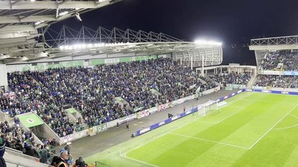 Northern Ireland fans getting behind their team at Windsor Park