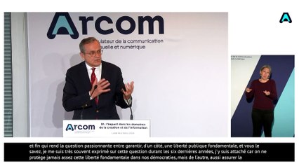 Événement de l'Arcom sur l'impact de l'intelligence artificielle : Roch-Olivier Maistre, président de l'Arcom