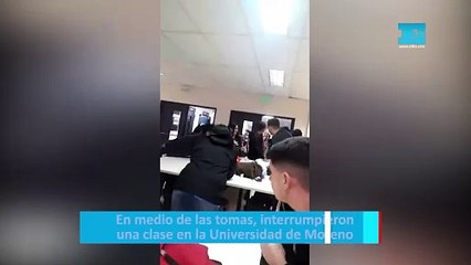En medio de las tomas, interrumpieron una clase en la Universidad de Moreno