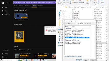 Unreal Engine 5 1 0 Editor system error VCRUNTIME140