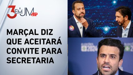 Eleição em SP: Marçal cogita secretaria; Nunes e Boulos se enfrentam na Band