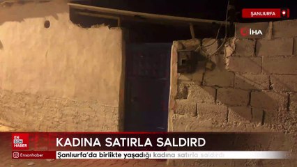 Şanlıurfa'da birlikte yaşadığı kadına satırla saldırdı