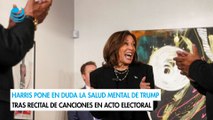 Harris pone en duda la salud mental de Trump tras recital de canciones en acto electoral