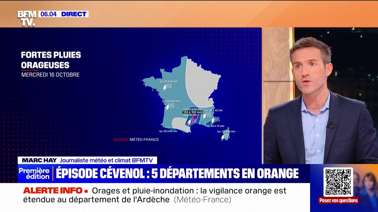 Épisode cévenol: 5 départements placés en vigilance orange pluie-inondation dans le Sud
