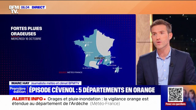 Épisode cévenol: 5 départements placés en vigilance orange pluie-inondation dans le Sud