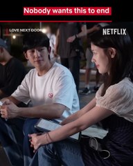 [#LoveNextDoor BTS] #JungHaein gets on BOTH knees to pop the question. #JungSomin #Netflix