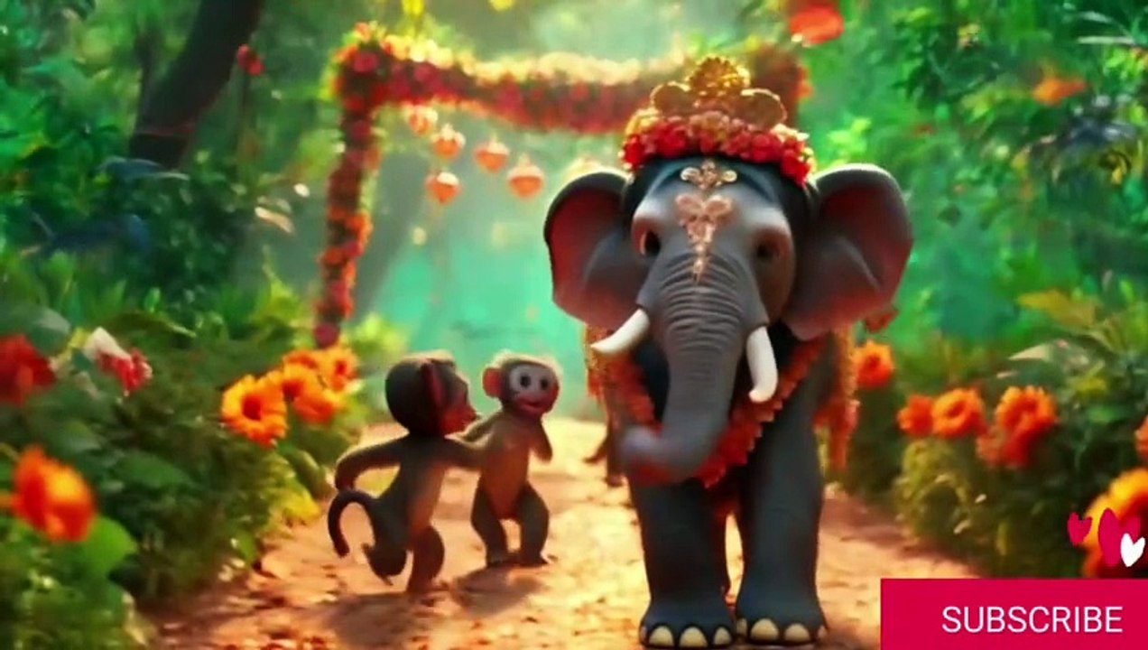 हाथी की शादी | Fun & Joyful Hindi Kids Song | Animal Wedding Party for Children