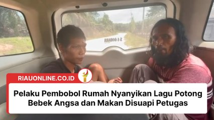 Momen Lucu Pelaku Pembobol Rumah Nyanyikan Lagu Potong Bebek Angsa dan Makan Disuapi Petugas