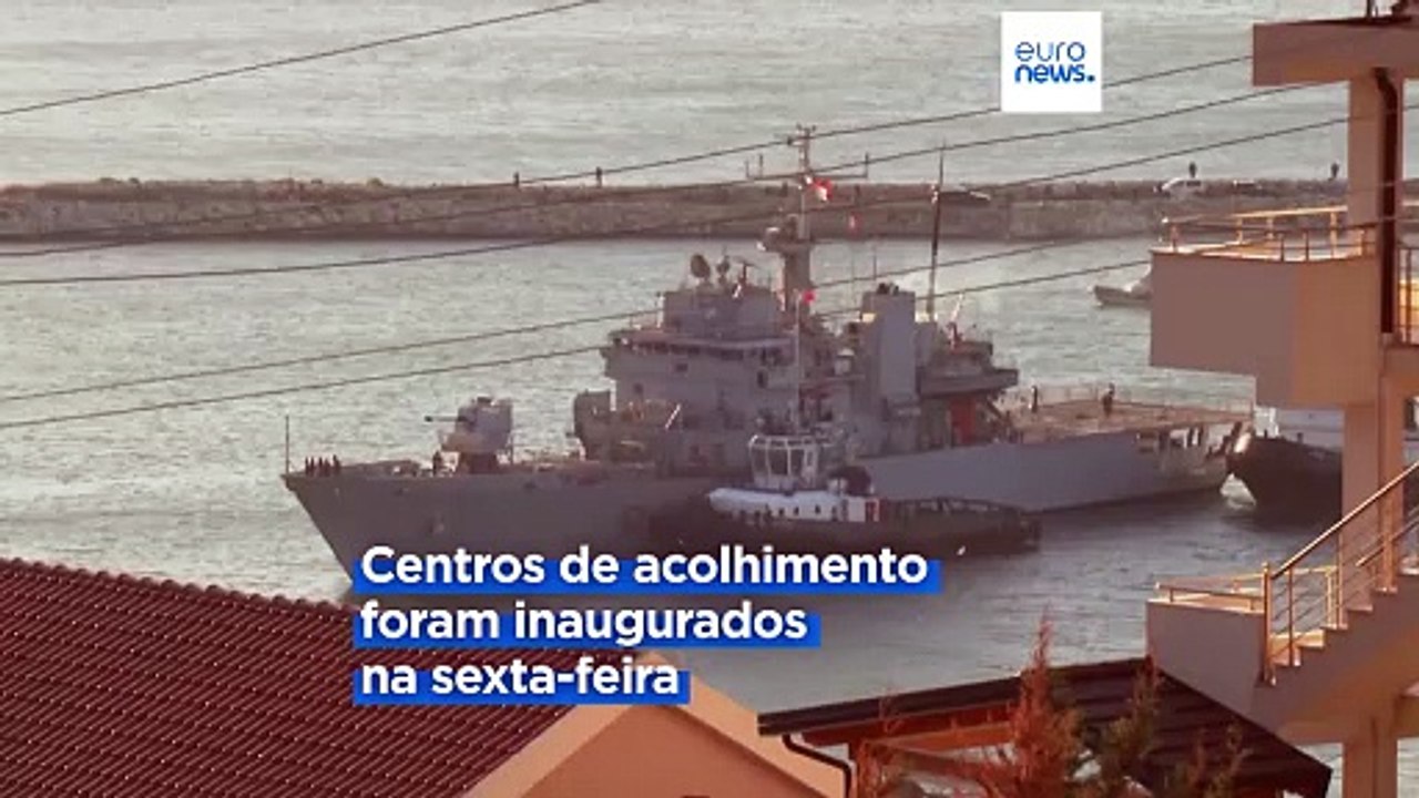 Primeiro navio italiano com 16 migrantes a bordo chega à Albânia