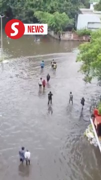Drone footage reveals flooded Chennai streets after torrential rains