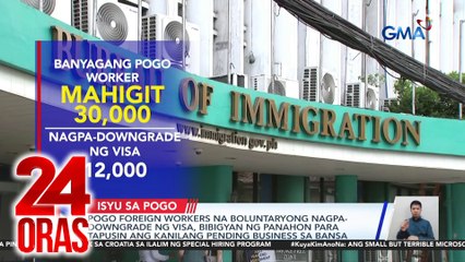 POGO foreign workers na boluntaryong nagpa-downgrade ng visa, bibigyan ng panahon para tapusin ang kanilang pending business sa bansa | 24 Oras