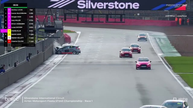 Fiesta ST240 Championship 2024 Silverstone 2 Race 1 Horrobin Hayden Big Crash