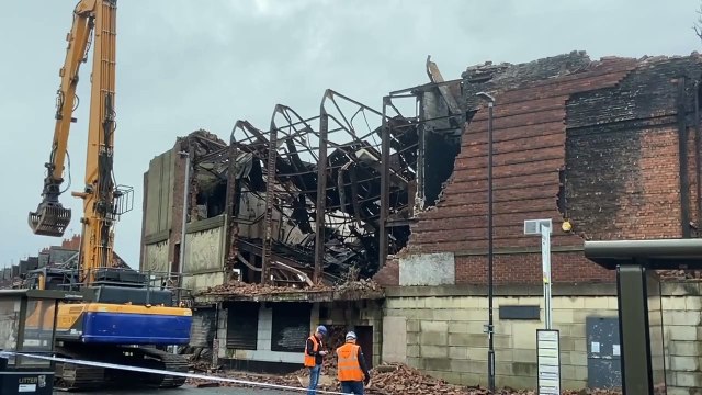 The demolition of Hartlepool's ex-Odeon cinema begins following blaze
