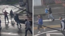 Impactante video dejó ver una violenta riña en Puente Aranda: jóvenes se atacaron con palos y cuchillos 