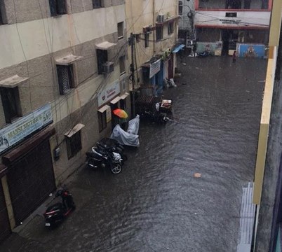 चेन्नई मे मूसलाधार बारिश, साहुकारपेट के निचले क्षेत्र हुए जलमग्न