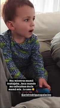 La reacción de Luca Cubero al ver a su mamá Mica Viciconte en la televión